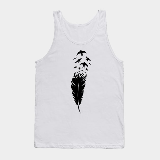 Bird feather illustration Tank Top by Razym